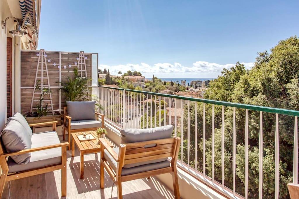 Ferienwohnung L36 Sea View Terrace 10Min Walking To Sea/Parking & Ac Nizza Exterior foto